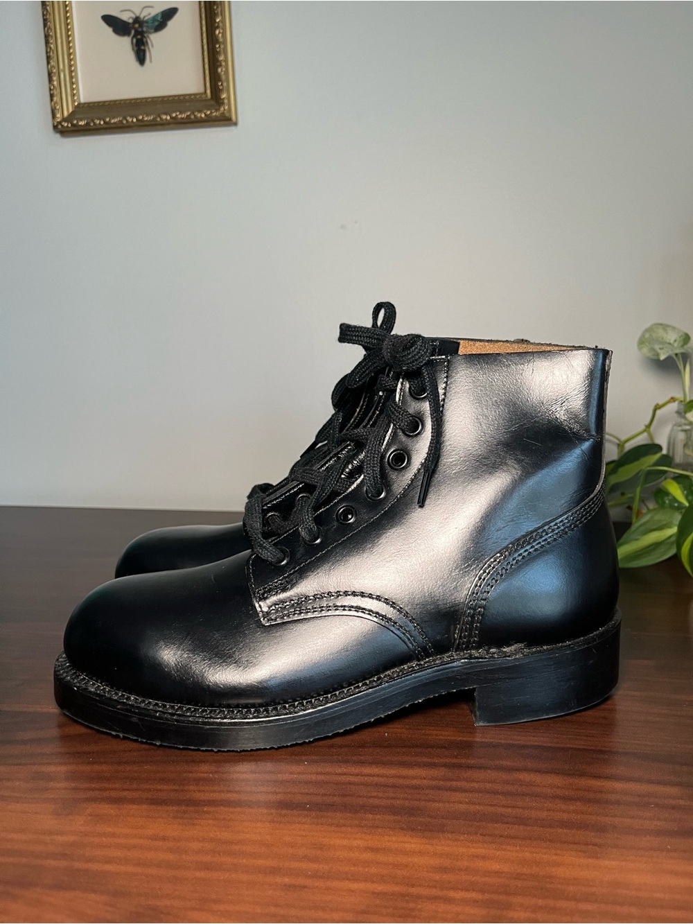 Vintage Biltrite Black Military Army Combat Boots Steel Toe Size 4 C 1984